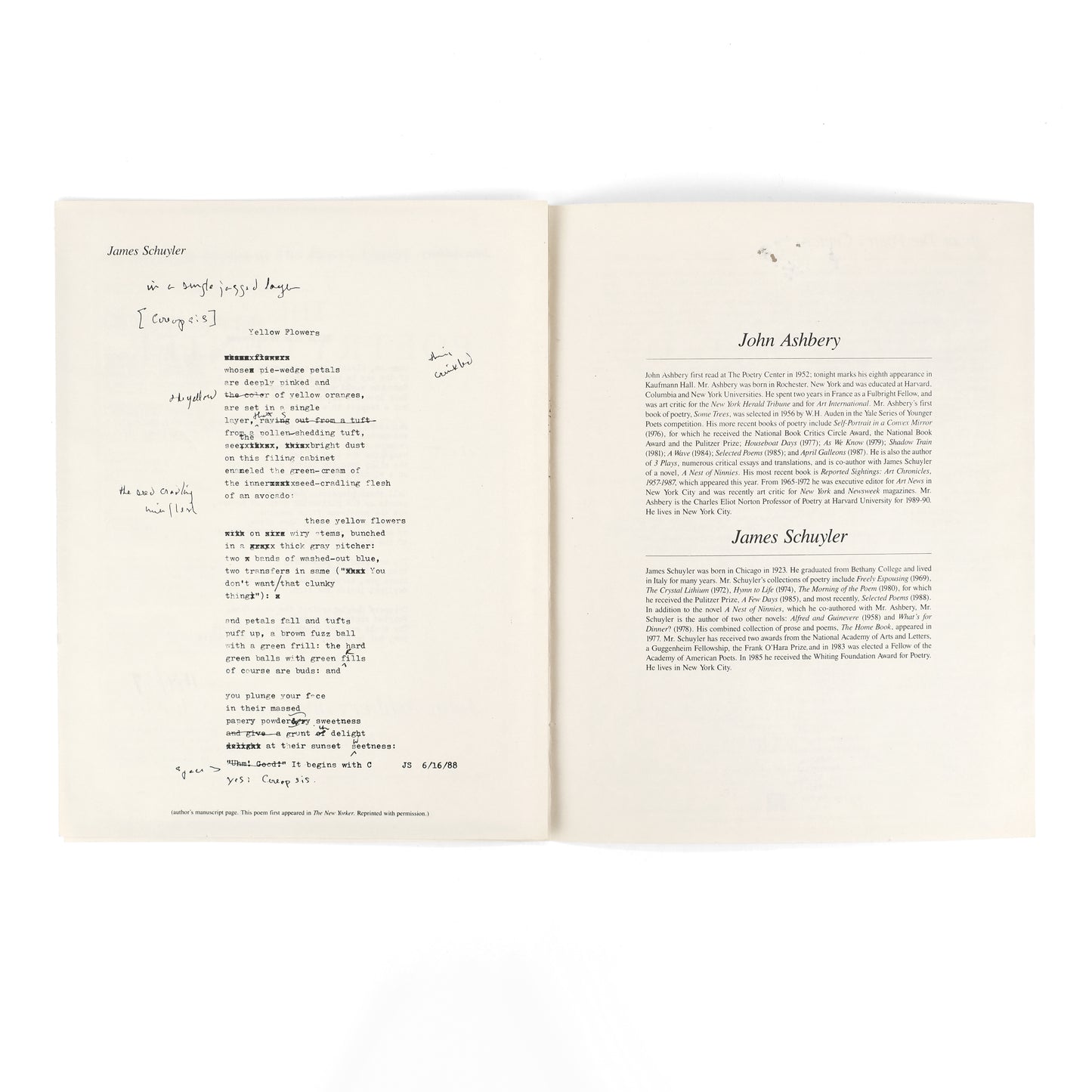 ASHBERY, John and James Schuyler