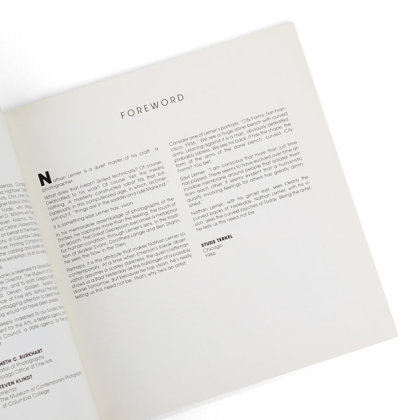 LERNER, Nathan; Studs Terkel, fwd.