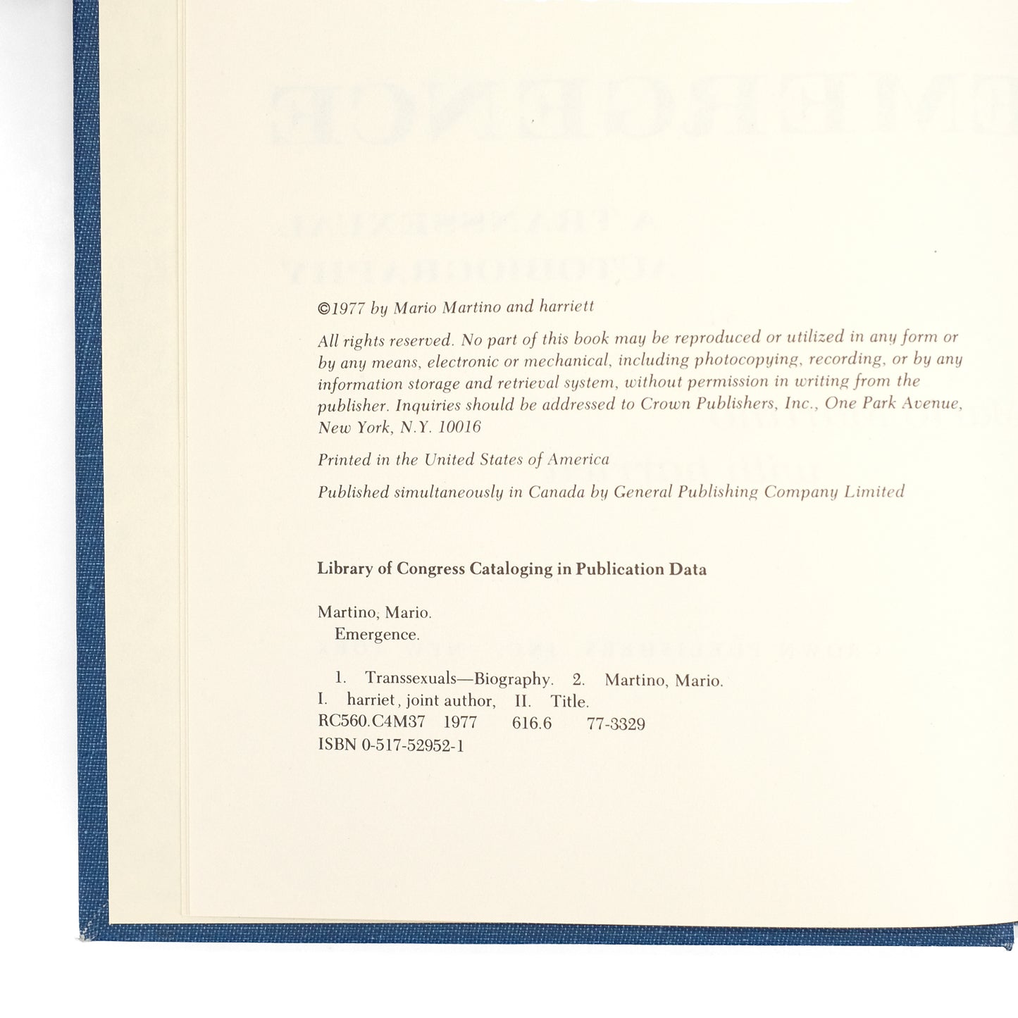 MARTINO, Mario, with Harriet