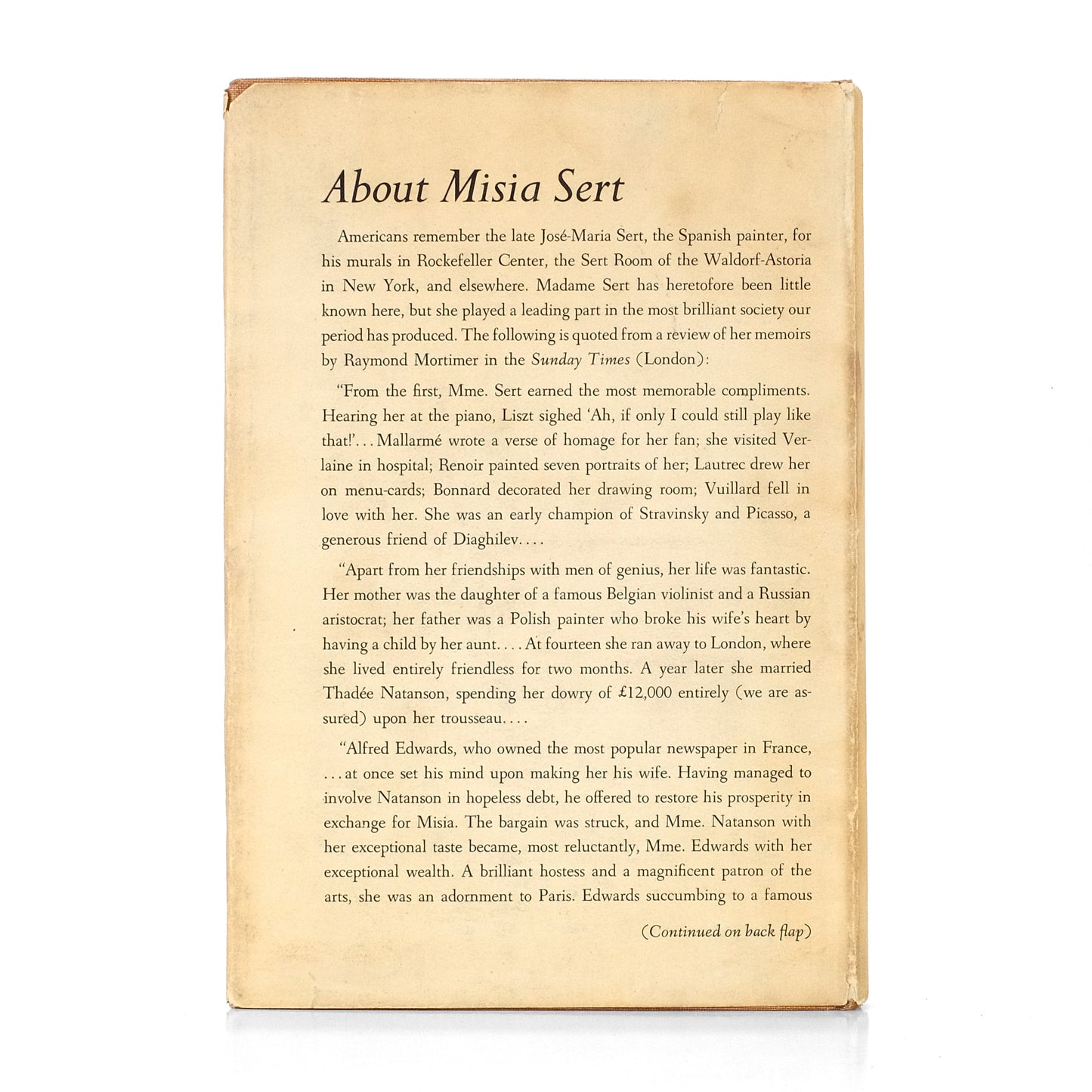 Misia and the Muses : The Memoirs of Misia Sert
