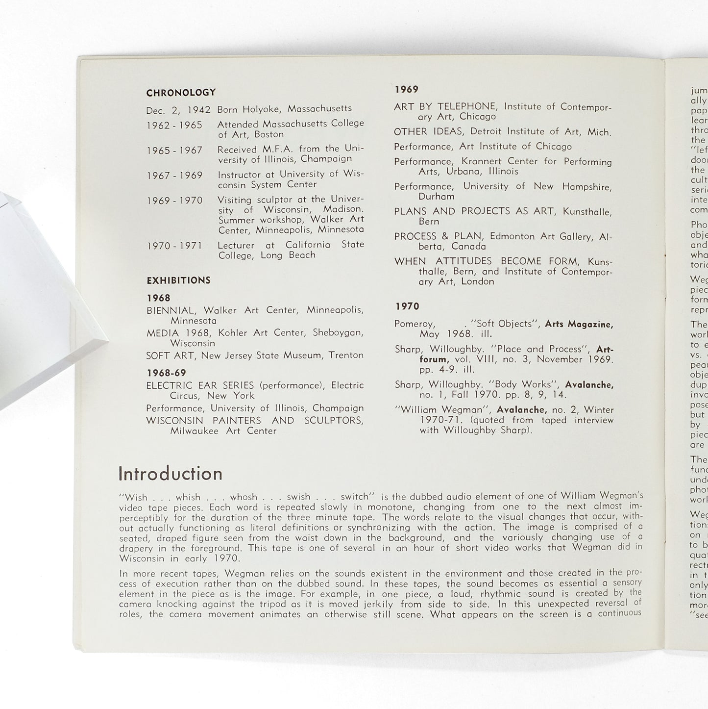 WEGMAN, William; Helene Winer, intro.