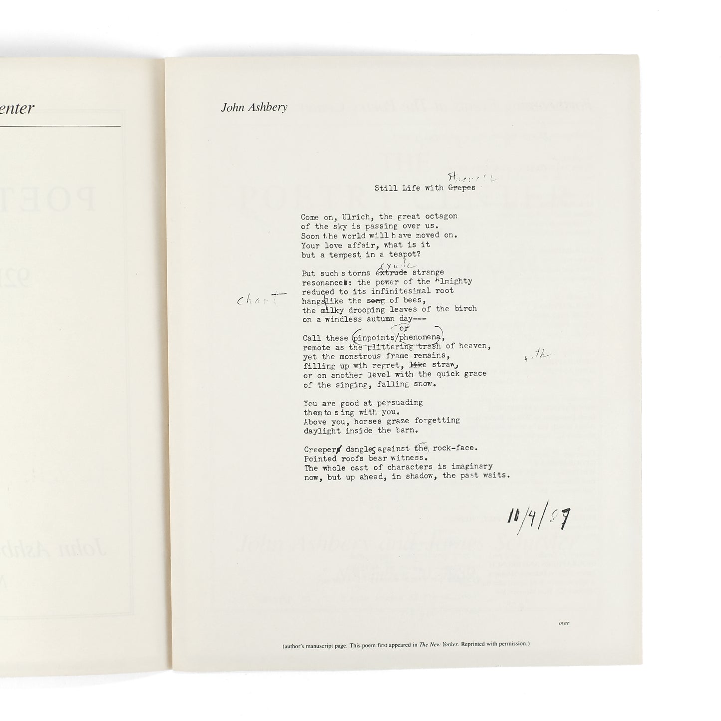 ASHBERY, John and James Schuyler