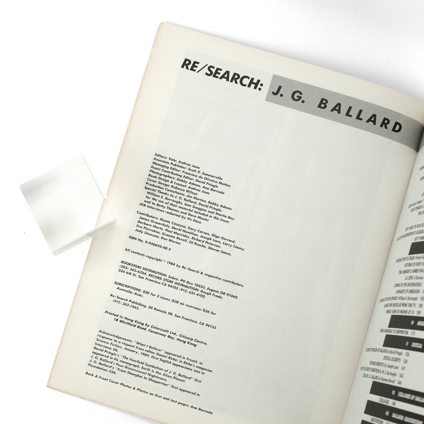 BALLARD, J. G.; Vale, Andrea Juno, eds.