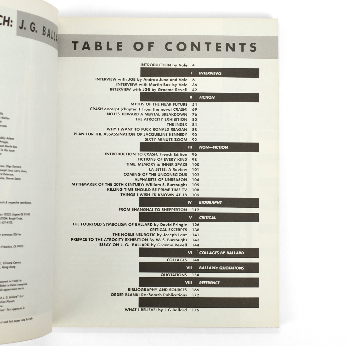 BALLARD, J. G.; Vale, Andrea Juno, eds.