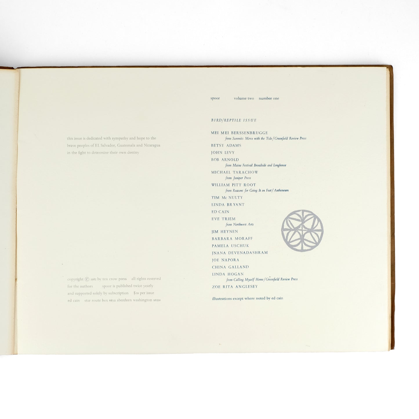 CAIN, Edward, ed; Mei Mei Berssenbrugge, Linda Hogan, et al., contributors
