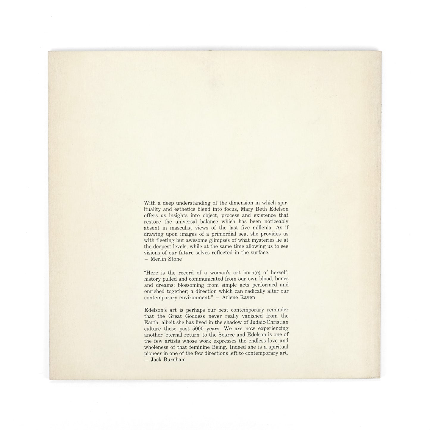 EDELSON, Mary Beth; Lucy R. Lippard, intro.