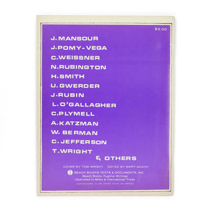 BEACH, Mary, ed; William S. Burroughs, Allen Ginsberg, et al., contributors