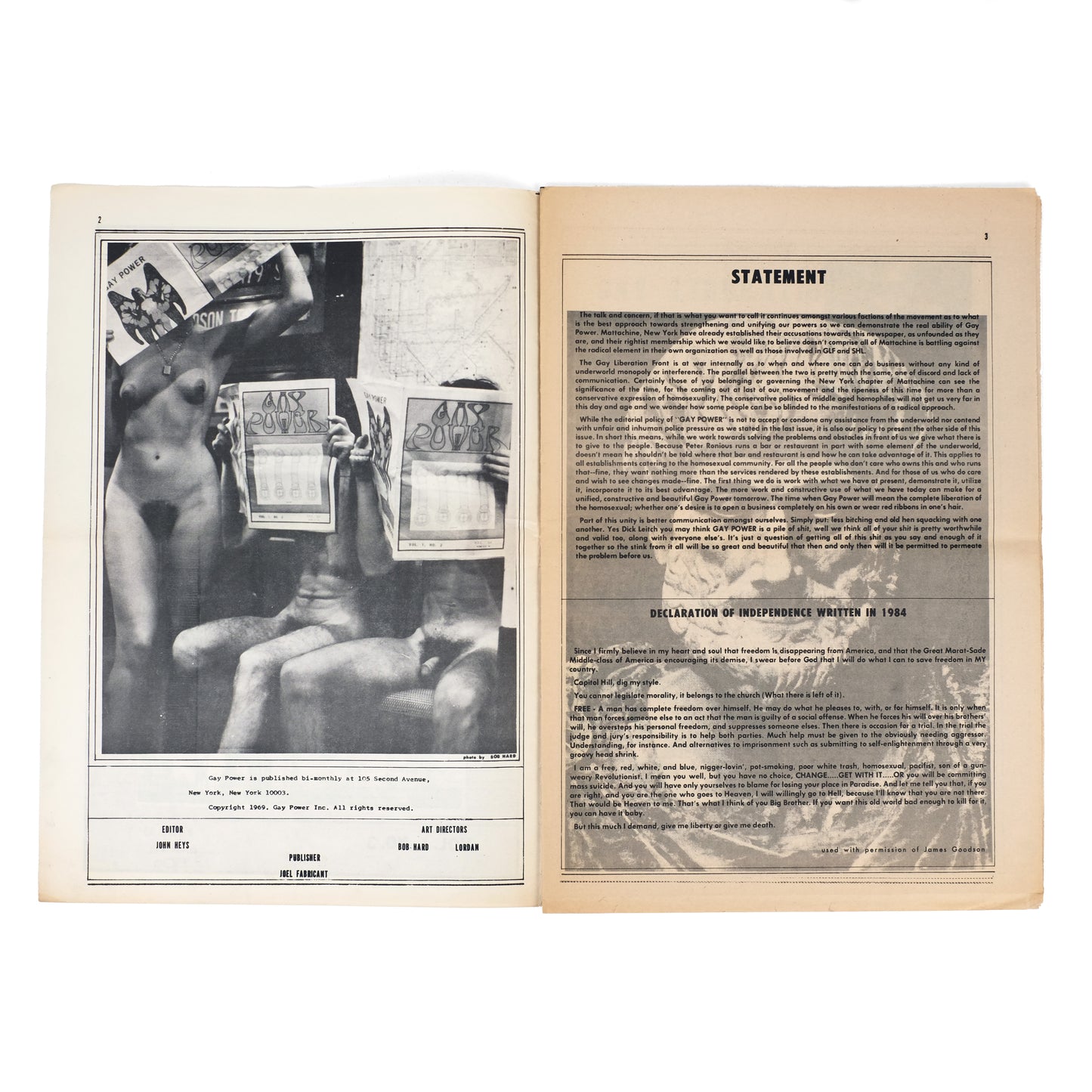 HEYS, John, ed; Taylor Mead, Claes Oldenburg, et al., contributors