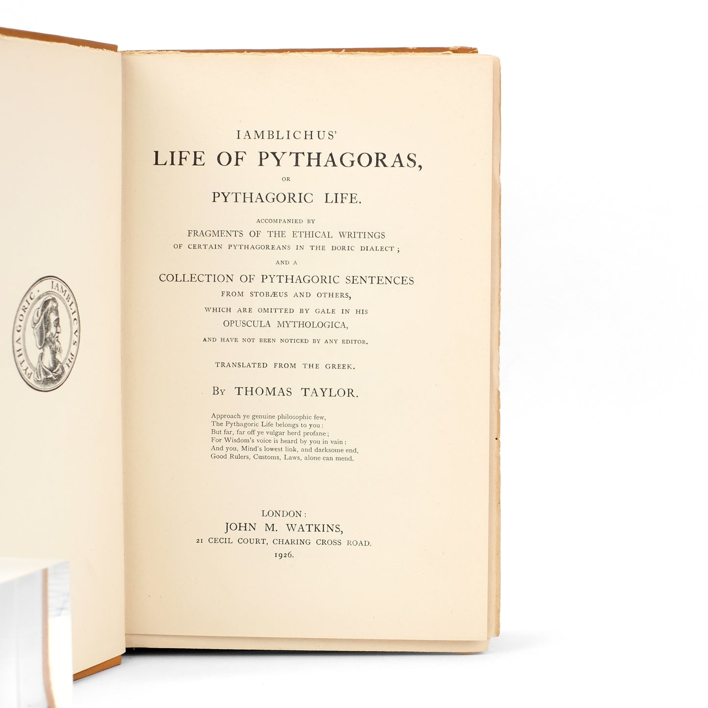 IAMBLICHUS; Thomas Taylor, trans.