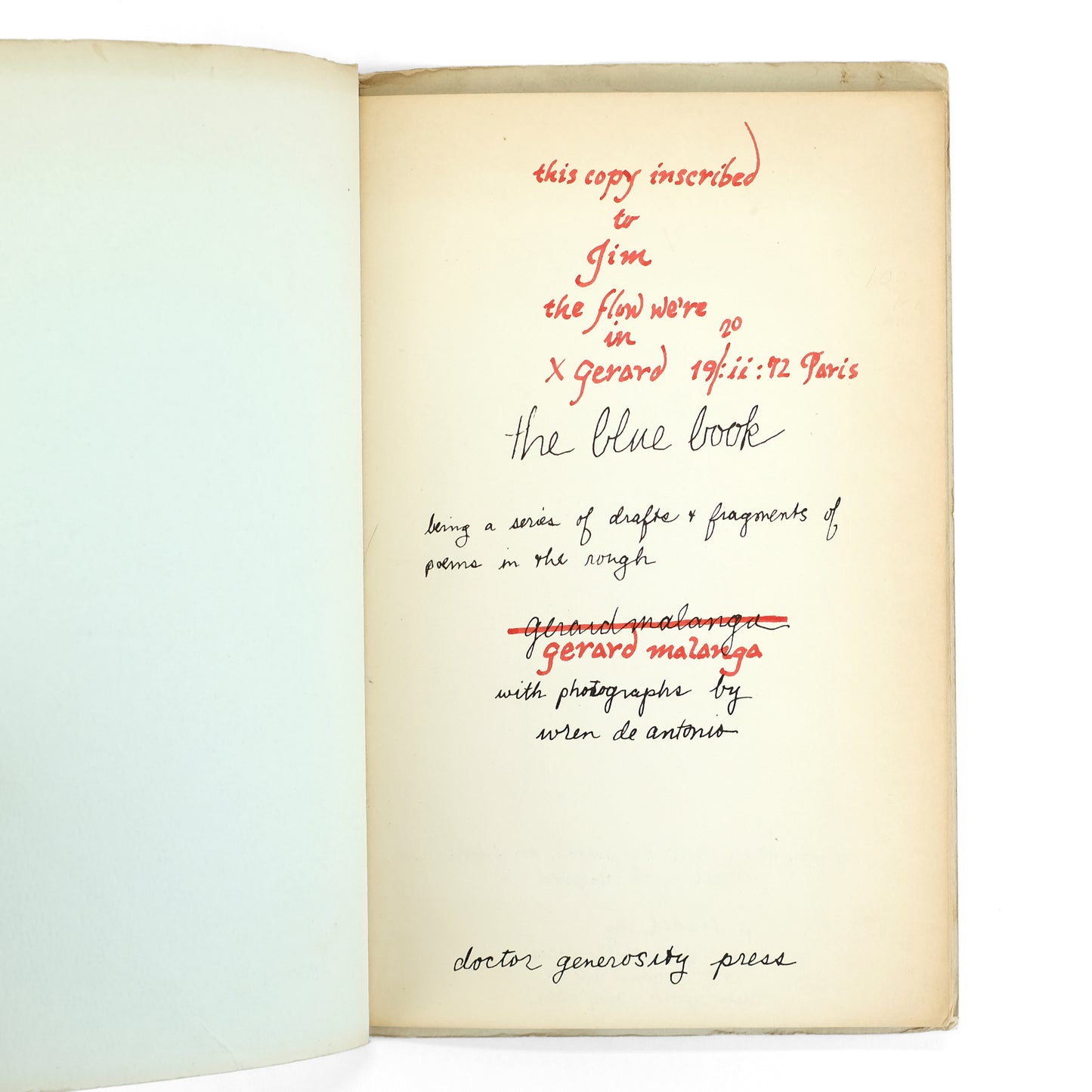 MALANGA, Gerard; Wren de Antonio, photos.