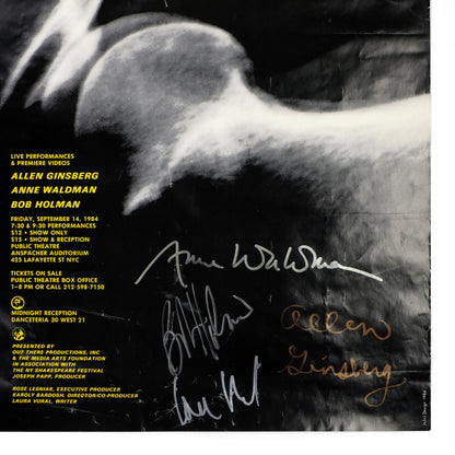 REED, Lou, Allen Ginsberg, Anne Waldman, and Bob Holman