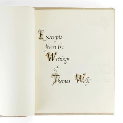 [WOLFE, Thomas]; Allison Nair, design and lettering