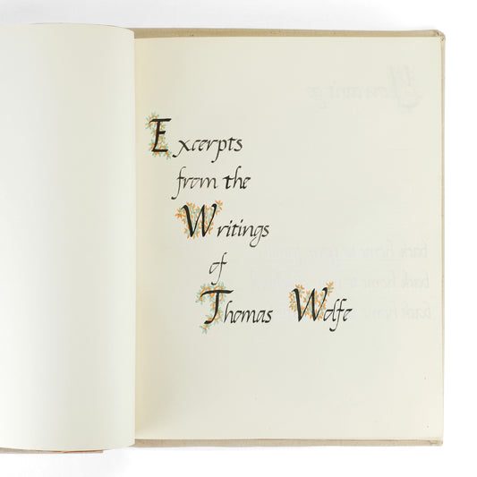 [WOLFE, Thomas]; Allison Nair, design and lettering