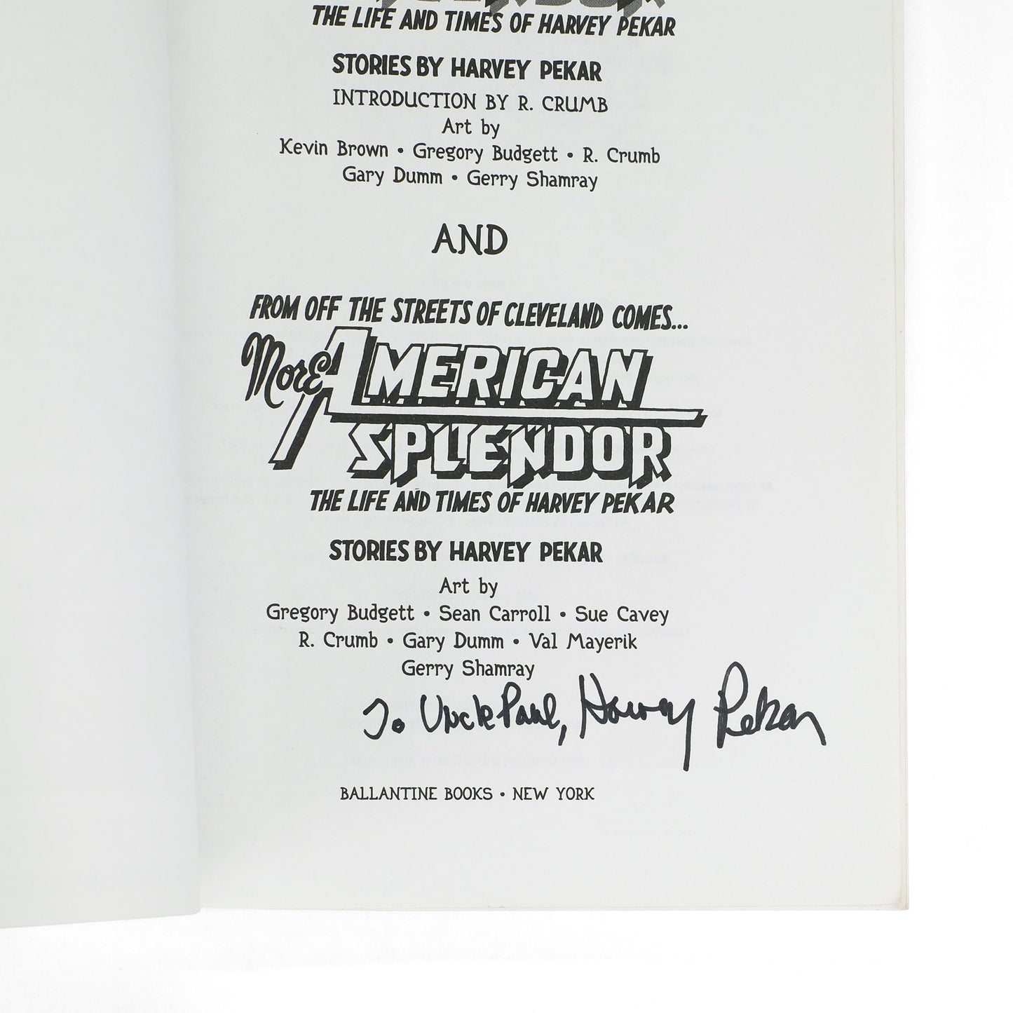 PEKAR, Harvey; R. Crumb, et al., illus.