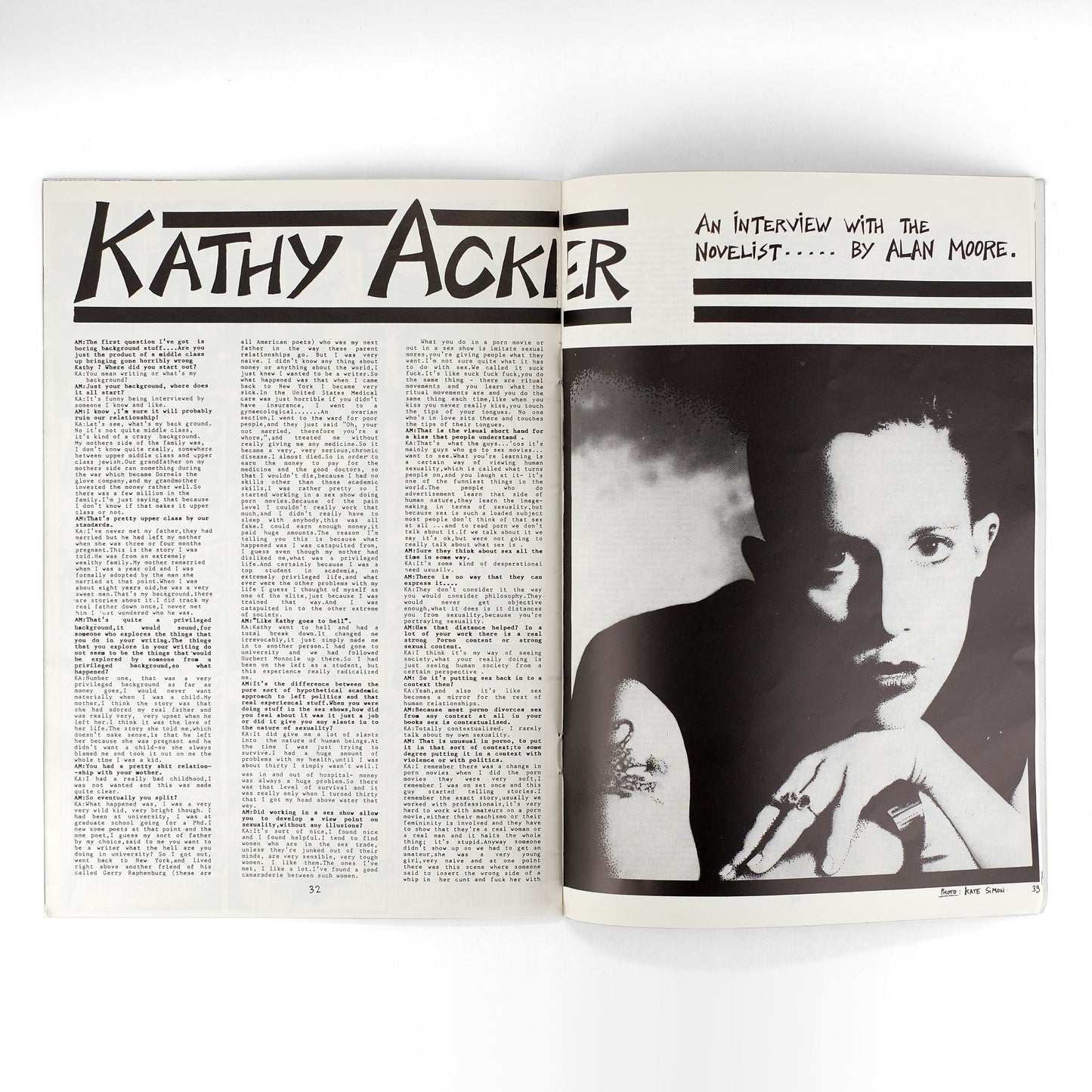 ACKER, Kathy Acker, and Alan Moore, contributors; [Alistair Fruish and Alan Smith, eds.]