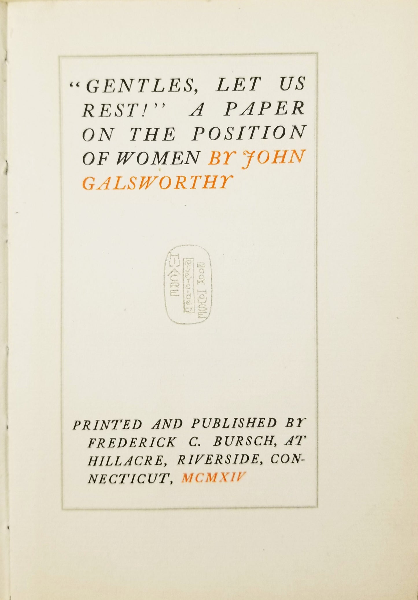 GALSWORTHY, John